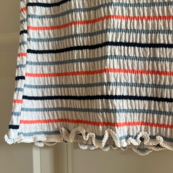 Forever 21 Women’s Multicolor Striped Lettuce Edge Crinkle Top Size Small - Picture 2 of 6